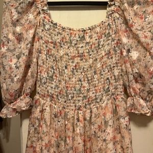 Smocked floral dress